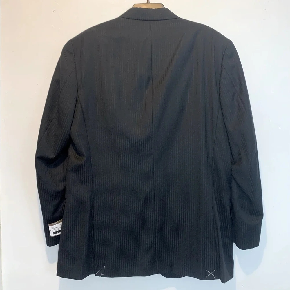 BCBG Avery Wool Blazer Black Pinstripe